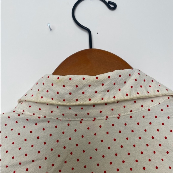 Cropped floral Embroidered polka dot vintage top - Picture 3 of 6